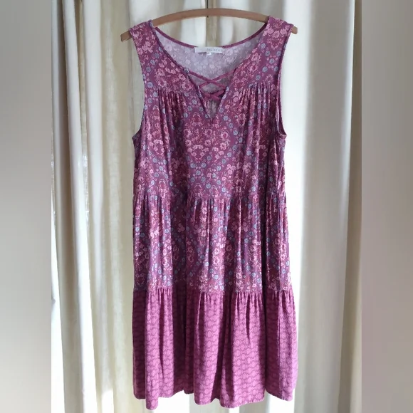 🆓🆓🆓Rewind Sleeveless Large Tunic Top/Mini Dress in Pretty Pink Rayon Blend - Picture 1 of 9